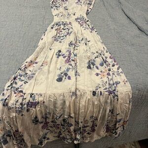NWT Floral White and Purple Maxi Dress